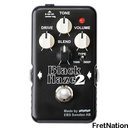 EBS Sweden EBS Black Haze 2 - Analog Overdrive / Distortion Pedal for Bass (or Guitar) - EB-BH2