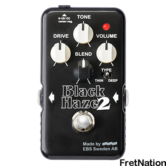 EBS Sweden EBS Black Haze 2 - Analog Overdrive / Distortion Pedal for Bass (or Guitar) - EB-BH2