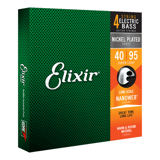 Elixir Elixir NANOWEB Coated Nickel Plated Steel Bass String Set Long Scale - 4-String 40-095 Super Light 14002