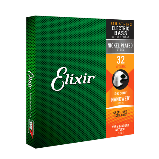 Elixir Elixir NANOWEB Coated Nickel Plated Steel Bass Single String Long Scale - .032 High-C 15332