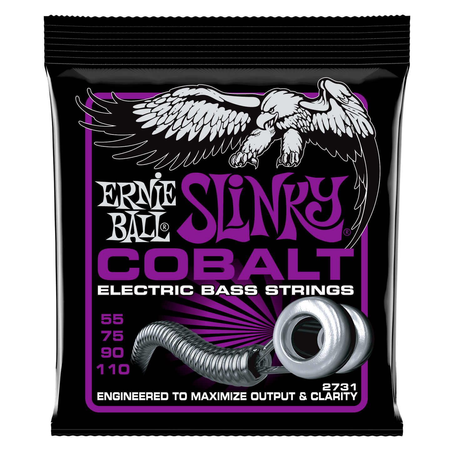 Ernie Ball Ernie Ball Slinky Cobalt Round Wound Electric Bass Strings Long Scale - 4-String 55-110 Power Slinky 2731