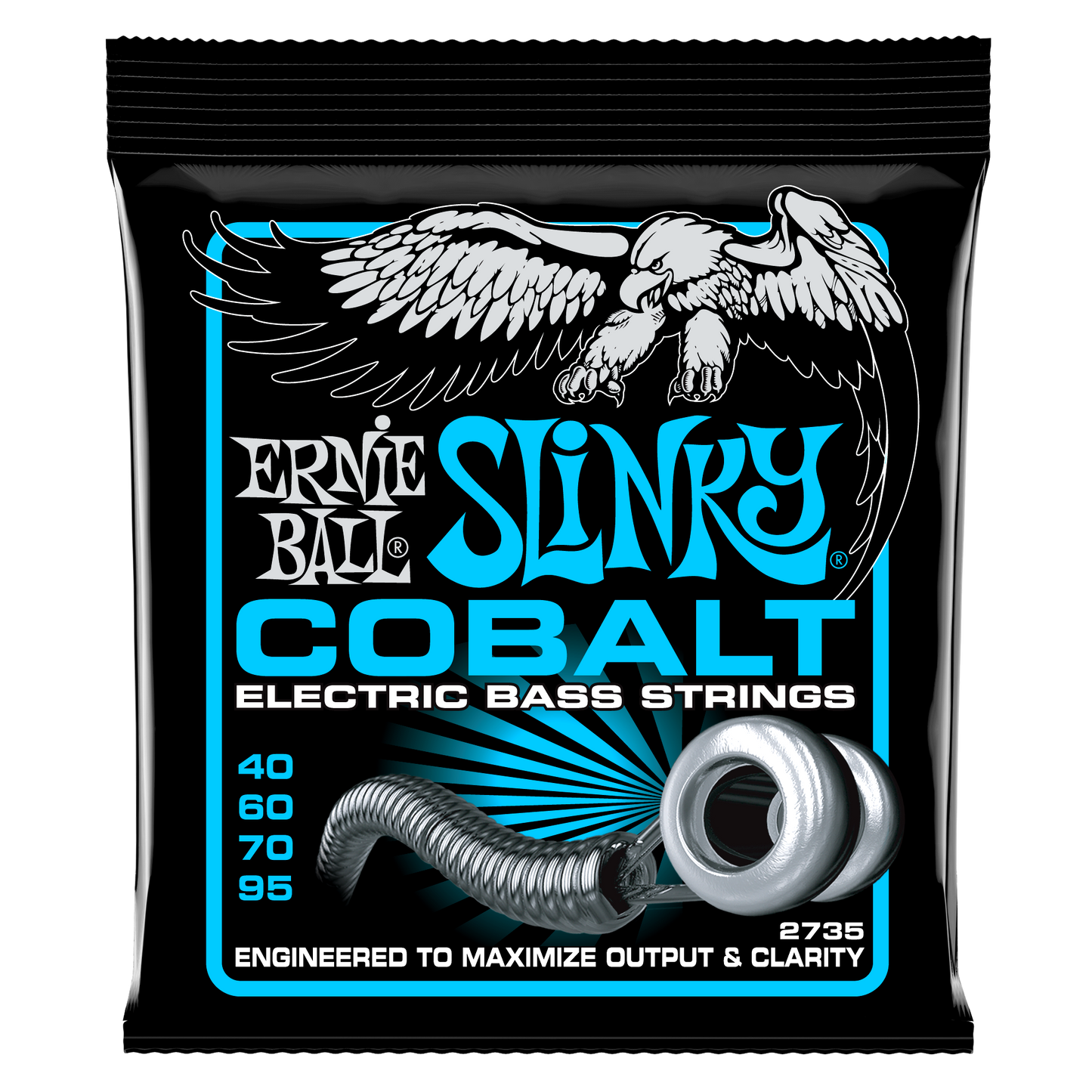 Ernie Ball Ernie Ball Slinky Cobalt Round Wound Electric Bass Strings Long Scale - 4-String 40-095 Extra Slinky 2735