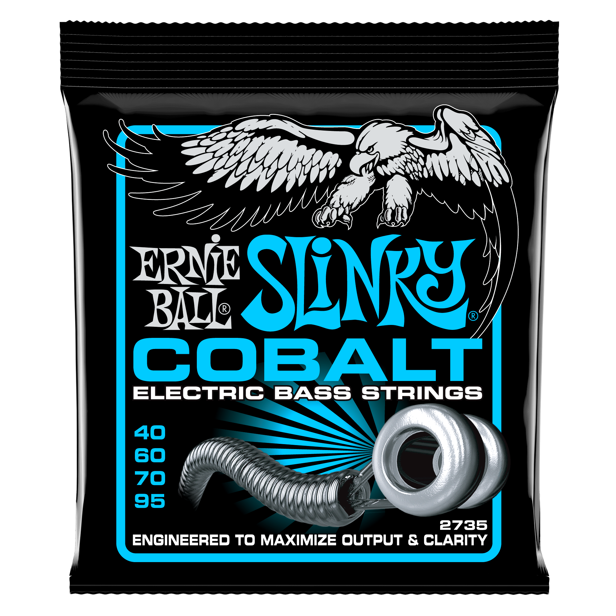 Ernie Ball Ernie Ball Slinky Cobalt Round Wound Electric Bass Strings Long Scale - 4-String 40-095 Extra Slinky 2735
