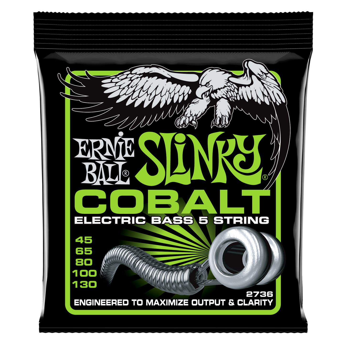 Ernie Ball Ernie Ball Slinky Cobalt Round Wound Electric Bass Strings Long Scale - 5-String 45-130 Slinky 2736