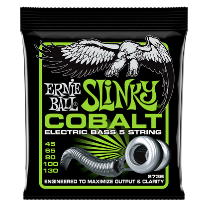 Ernie Ball Ernie Ball Slinky Cobalt Round Wound Electric Bass Strings Long Scale - 5-String 45-130 Slinky 2736