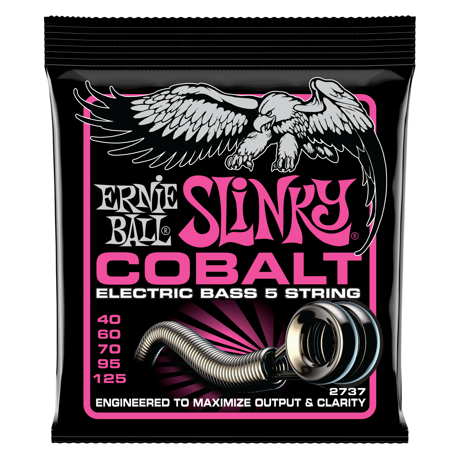 Ernie Ball Ernie Ball Slinky Cobalt Round Wound Electric Bass Strings Long Scale - 5-String 40-125 Super Slinky 2737