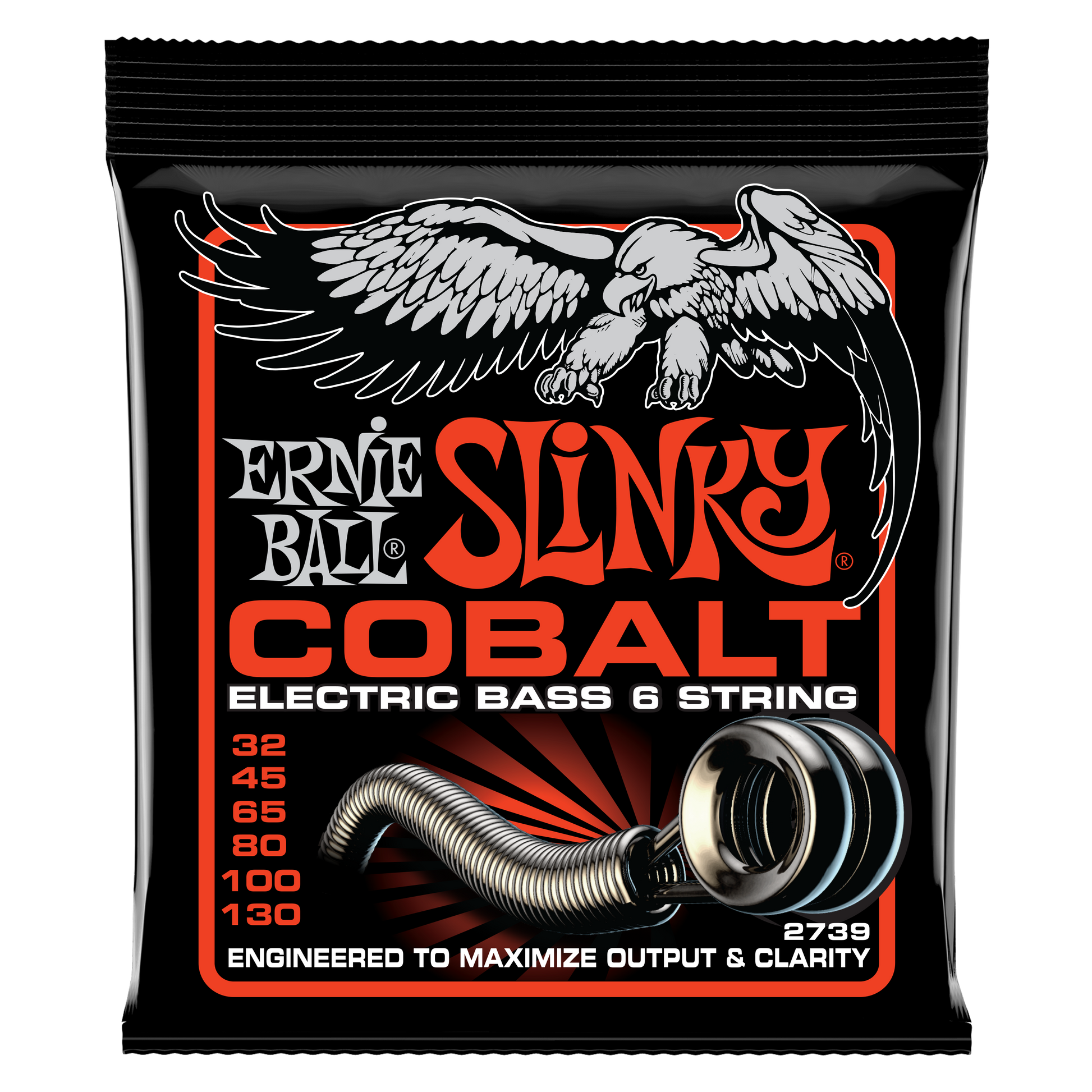 Ernie Ball Ernie Ball Slinky Cobalt Round Wound Electric Bass Strings Long Scale - 6-String 32-130 Slinky 2739