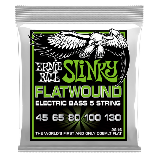 Ernie Ball Ernie Ball Slinky Cobalt Flatwound Bass Strings Long Scale - 5-String 45-130 Regular Slinky 2816