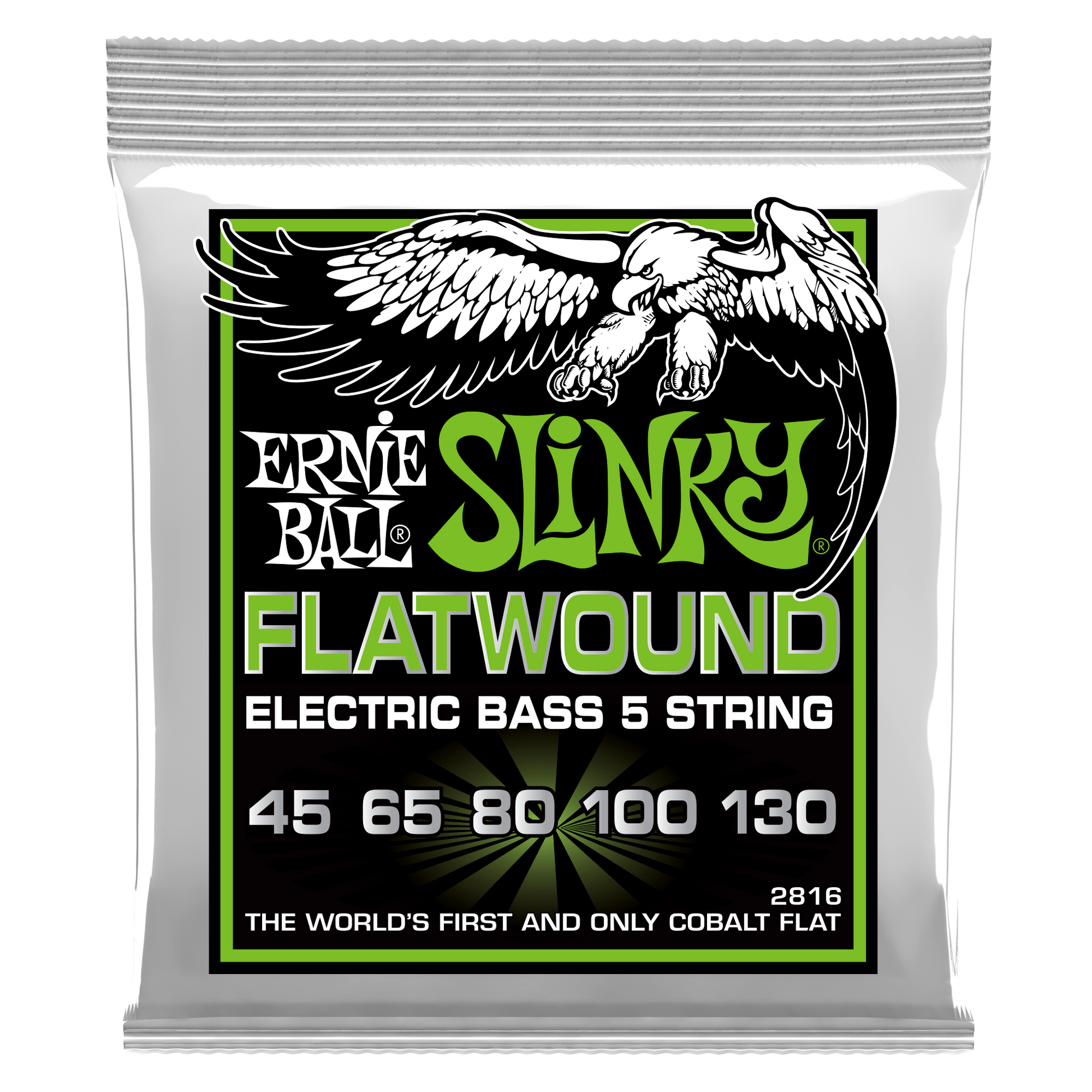 Ernie Ball Ernie Ball Slinky Cobalt Flatwound Bass Strings Long Scale - 5-String 45-130 Regular Slinky 2816