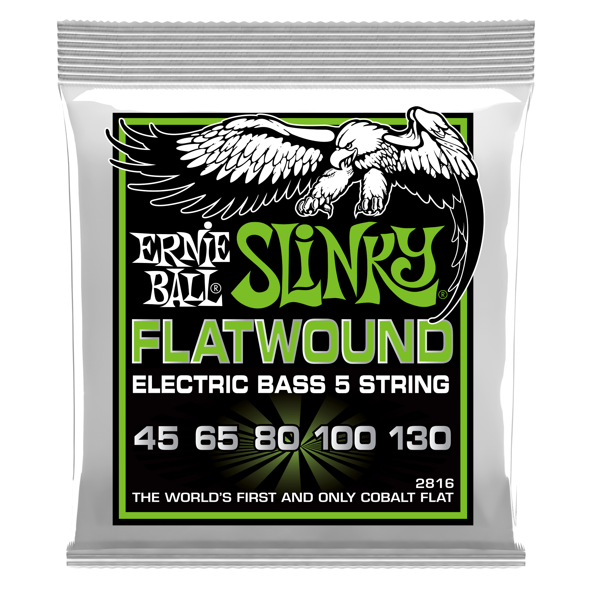 Ernie Ball Ernie Ball Slinky Cobalt Flatwound Bass Strings Long Scale - 5-String 45-130 Regular Slinky 2816