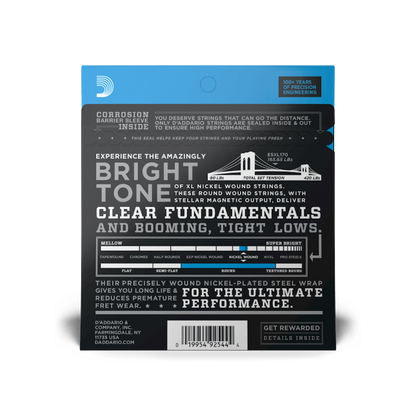 D'Addario D'Addario XL Nickel Wound Double Ball End Bass String Set Long Scale - 4-String 45-100 ESXL170