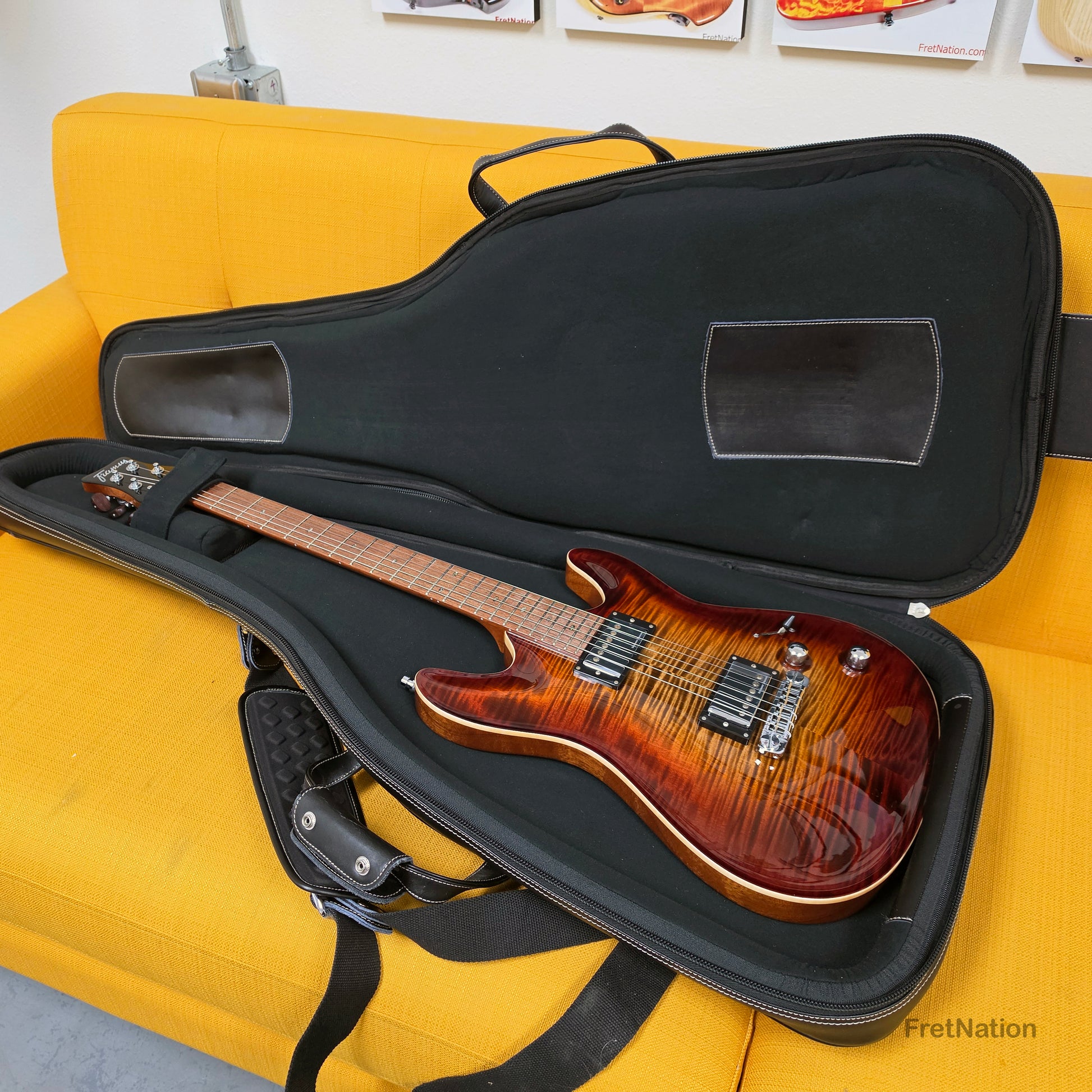 Fret Nation Framus MasterBuilt Diablo Supreme Bleached Antique Tobacco Burst High Polish - 8.56lbs J 162607-17 - Showroom Demo