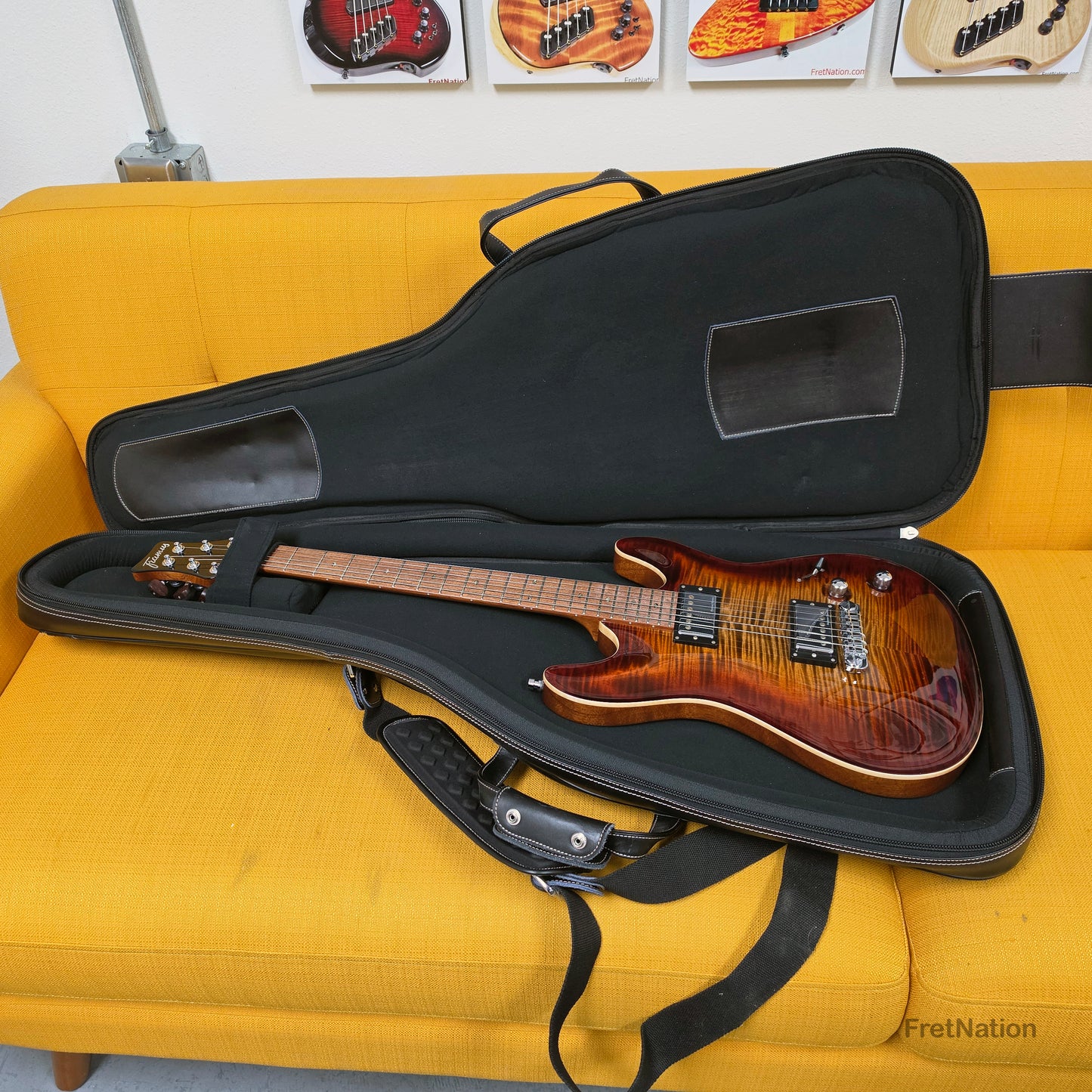 Fret Nation Framus MasterBuilt Diablo Supreme Bleached Antique Tobacco Burst High Polish - 8.56lbs J 162607-17 - Showroom Demo