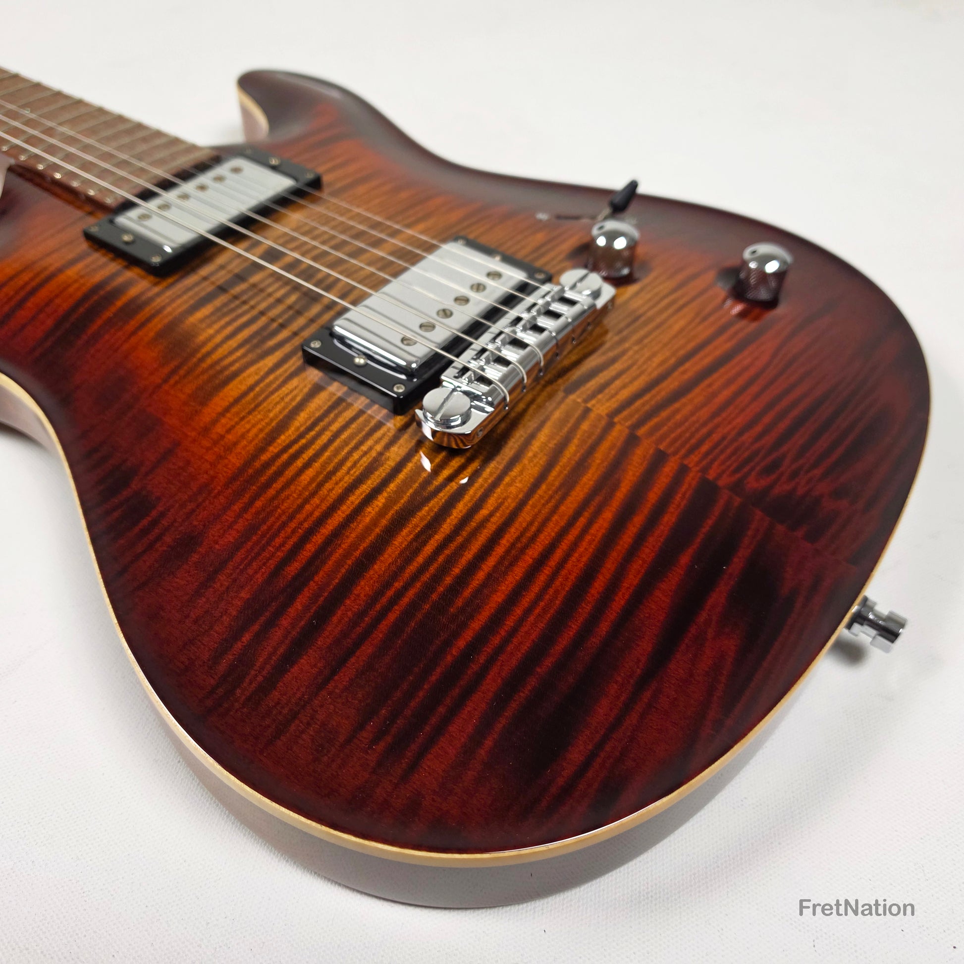 Fret Nation Framus MasterBuilt Diablo Supreme Bleached Antique Tobacco Burst High Polish - 8.56lbs J 162607-17 - Showroom Demo