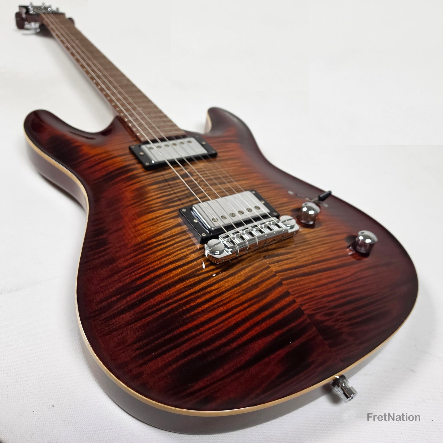 Fret Nation Framus MasterBuilt Diablo Supreme Bleached Antique Tobacco Burst High Polish - 8.56lbs J 162607-17 - Showroom Demo