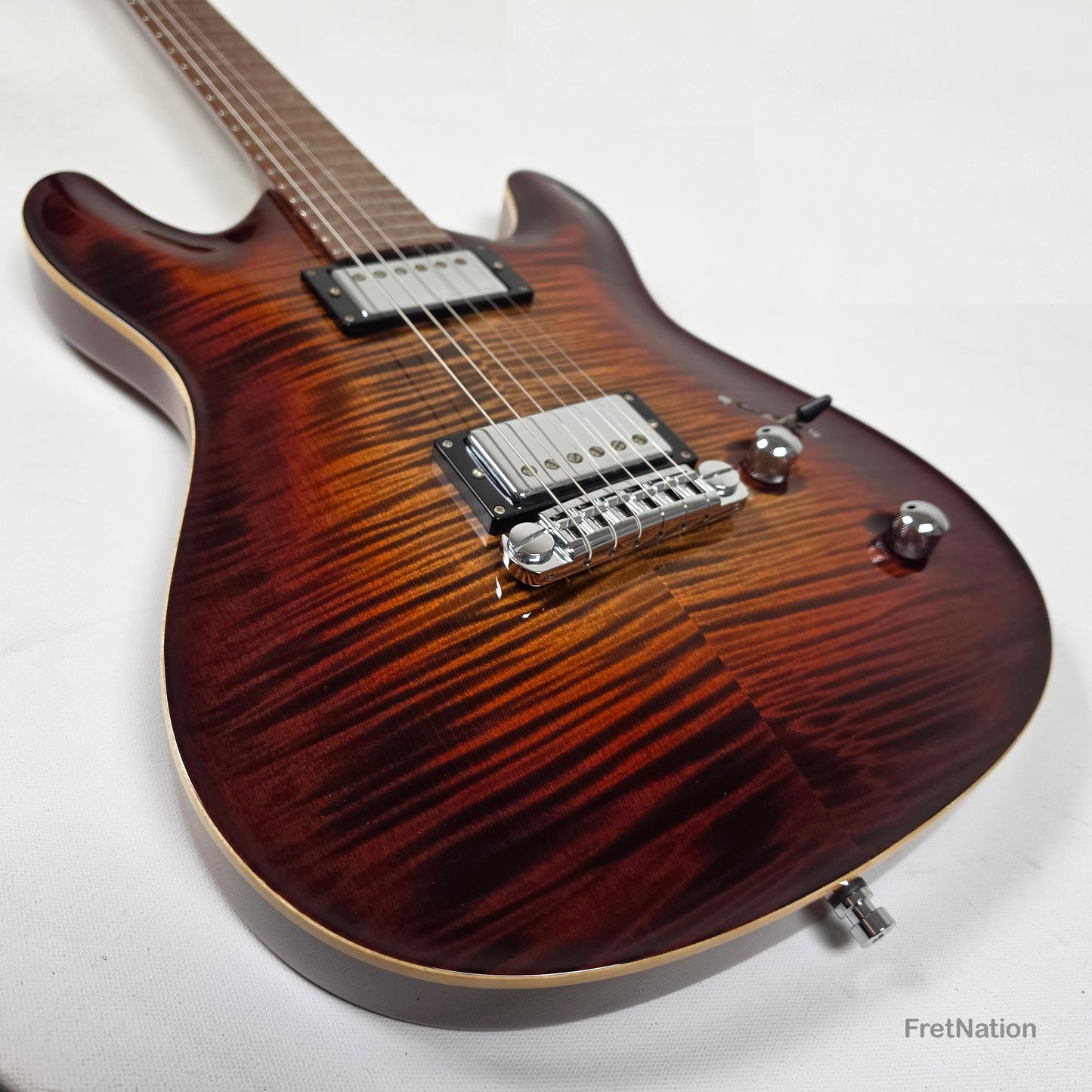 Fret Nation Framus MasterBuilt Diablo Supreme Bleached Antique Tobacco Burst High Polish - 8.56lbs J 162607-17 - Showroom Demo