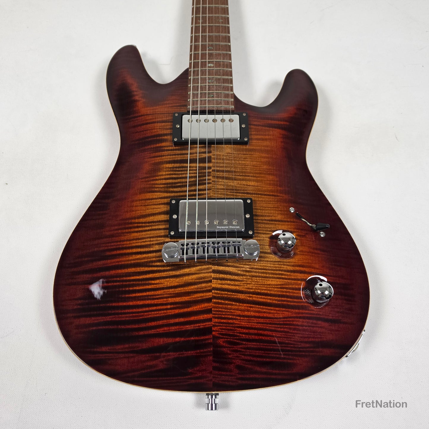 Fret Nation Framus MasterBuilt Diablo Supreme Bleached Antique Tobacco Burst High Polish - 8.56lbs J 162607-17 - Showroom Demo