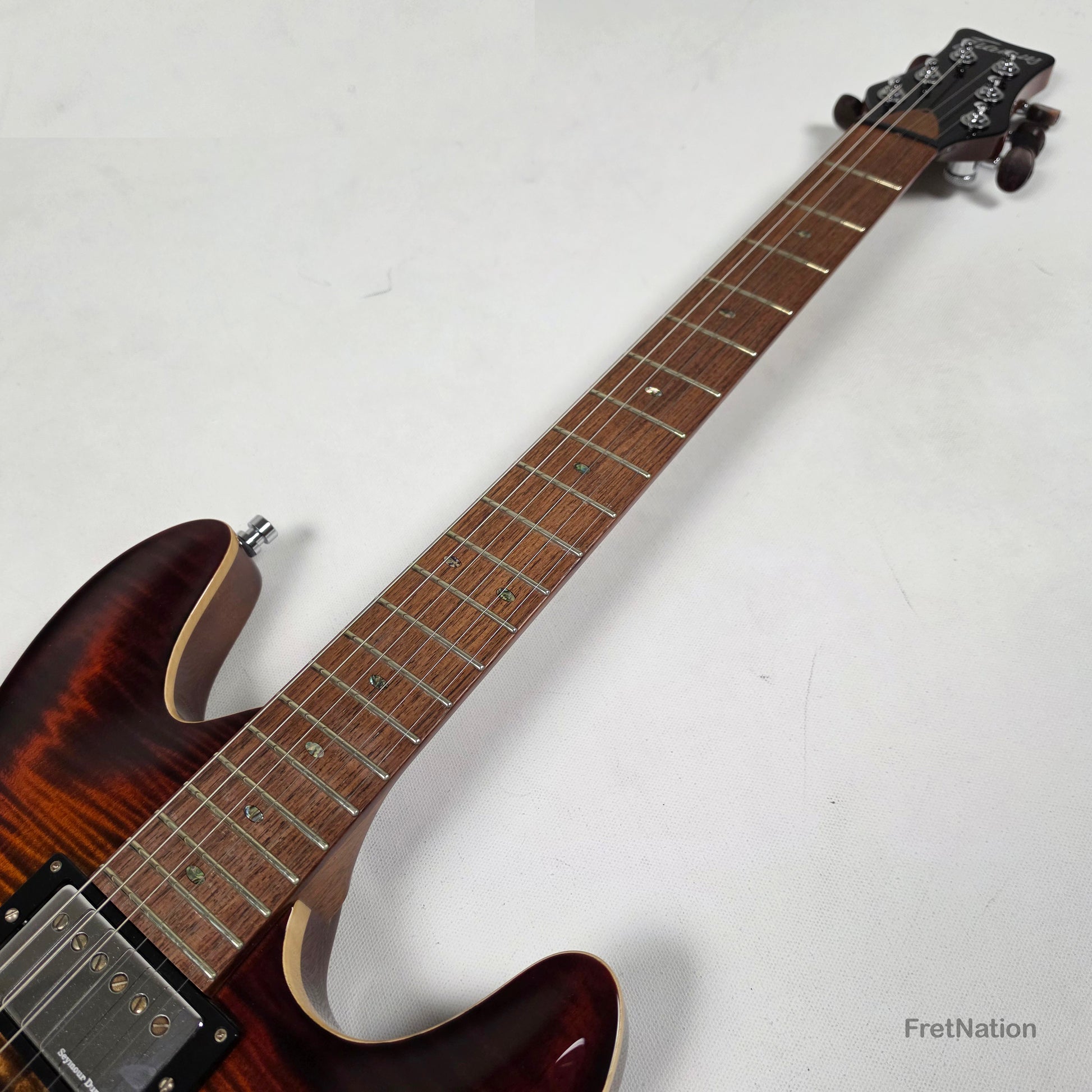 Fret Nation Framus MasterBuilt Diablo Supreme Bleached Antique Tobacco Burst High Polish - 8.56lbs J 162607-17 - Showroom Demo