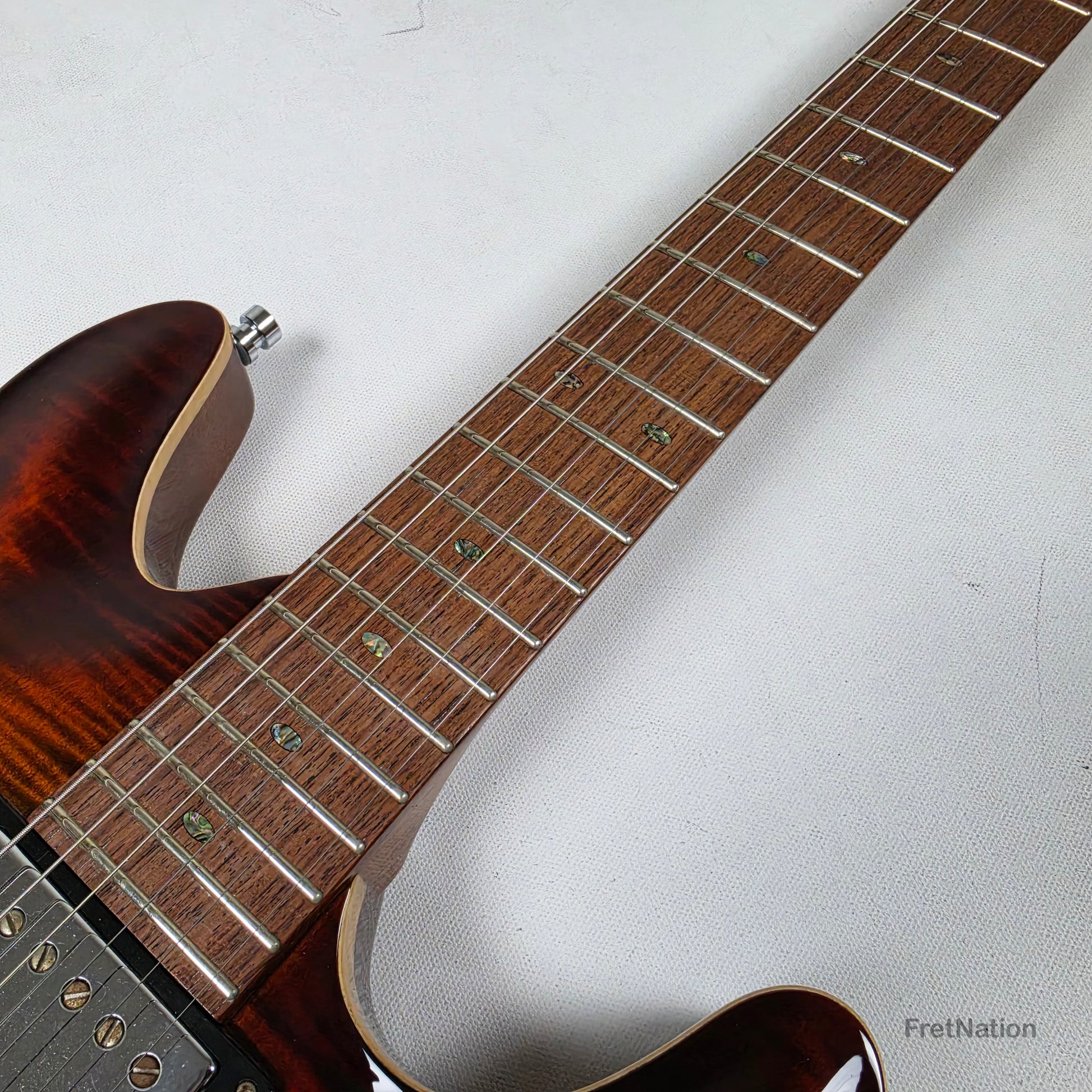 Fret Nation Framus MasterBuilt Diablo Supreme Bleached Antique Tobacco Burst High Polish - 8.56lbs J 162607-17 - Showroom Demo