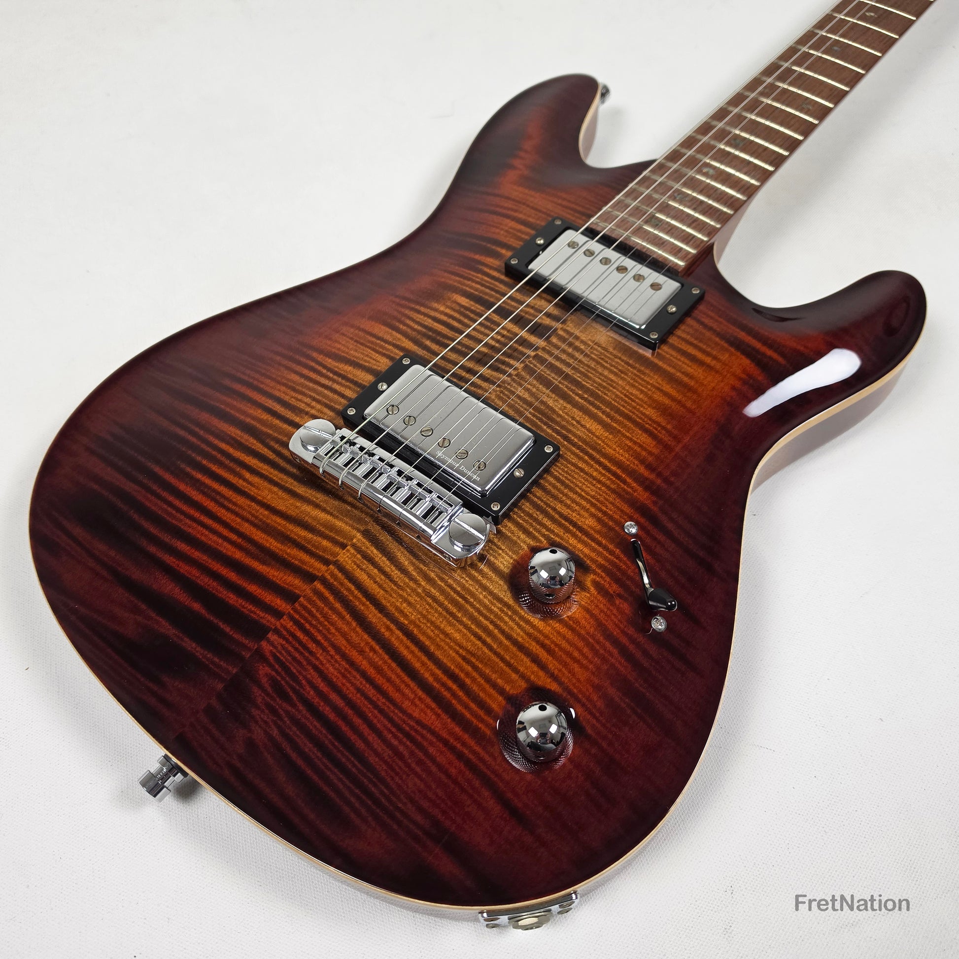 Fret Nation Framus MasterBuilt Diablo Supreme Bleached Antique Tobacco Burst High Polish - 8.56lbs J 162607-17 - Showroom Demo
