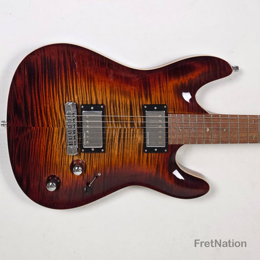Fret Nation Framus MasterBuilt Diablo Supreme Bleached Antique Tobacco Burst High Polish - 8.56lbs J 162607-17 - Showroom Demo