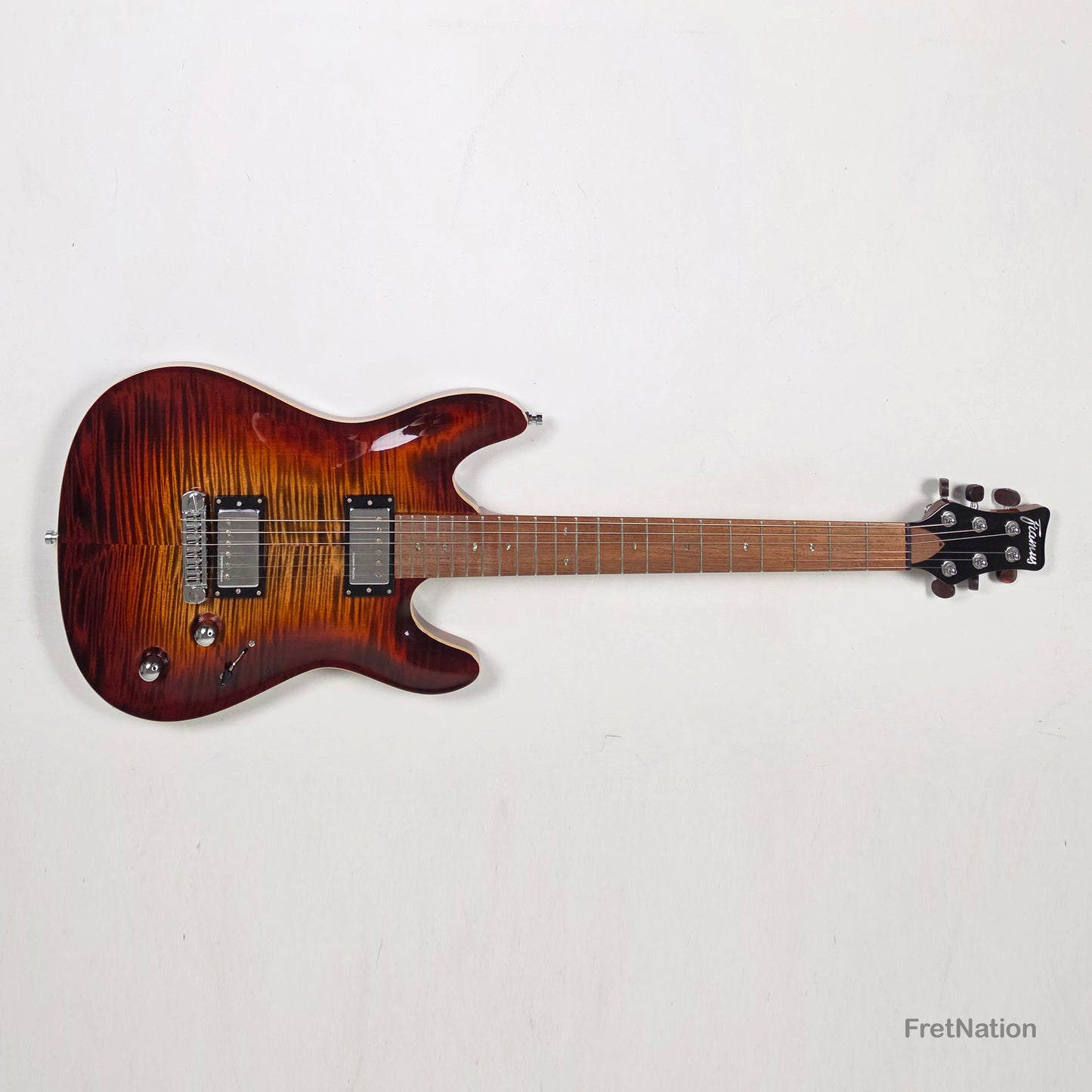 Fret Nation Framus MasterBuilt Diablo Supreme Bleached Antique Tobacco Burst High Polish - 8.56lbs J 162607-17 - Showroom Demo