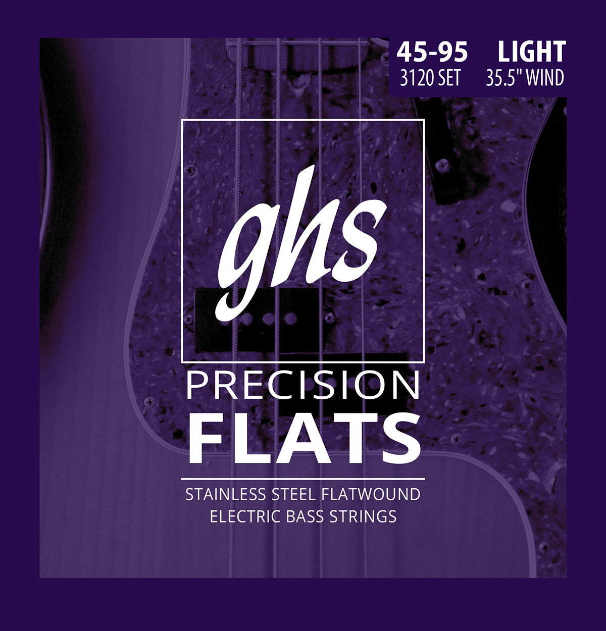 GHS Strings GHS Precision Flats Flatwound Bass Strings Medium Scale - 4-String 45-095 Light 3120