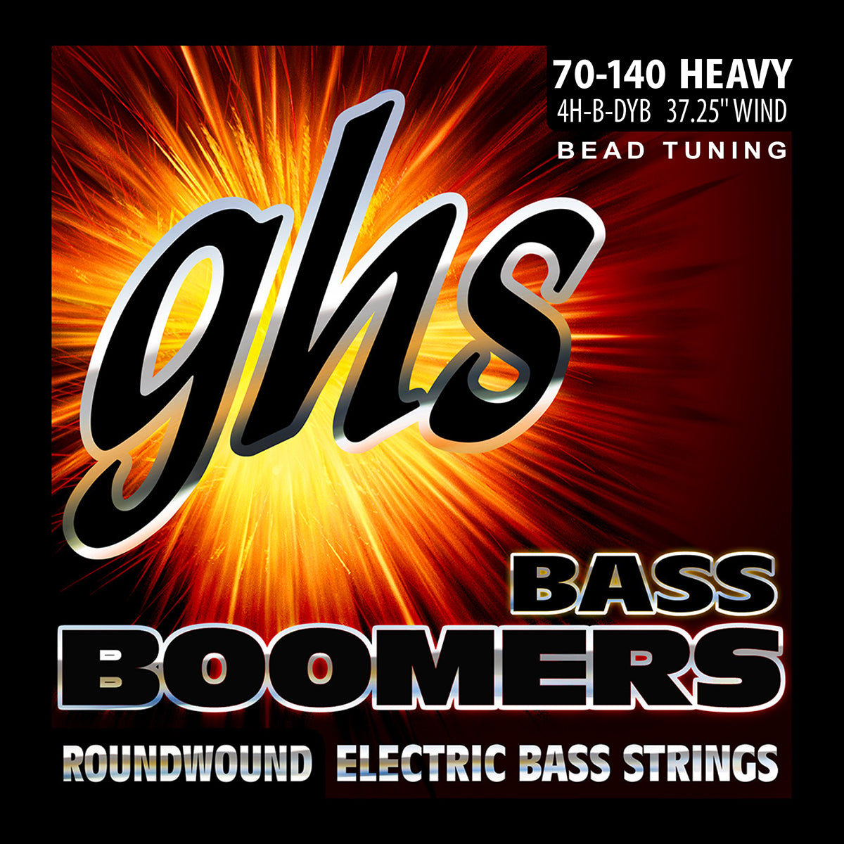 GHS Strings GHS Bass Boomers Nickel Wound Bass String Set Long Scale - 4-String 70-140 BEAD 4H-B-DYB