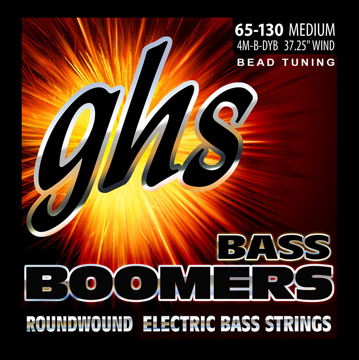 GHS Strings GHS Bass Boomers Nickel Wound Bass String Set Long Scale - 4-String 65-130 BEAD 4M-B-DYB