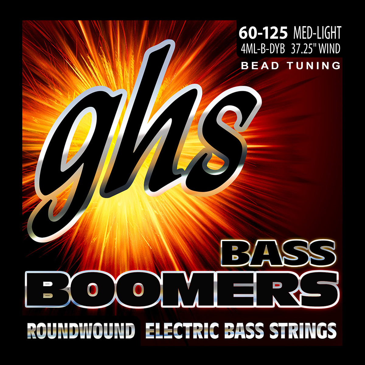 GHS Strings GHS Bass Boomers Nickel Wound Bass String Set Long Scale - 4-String 60-125 BEAD 4ML-B-DYB