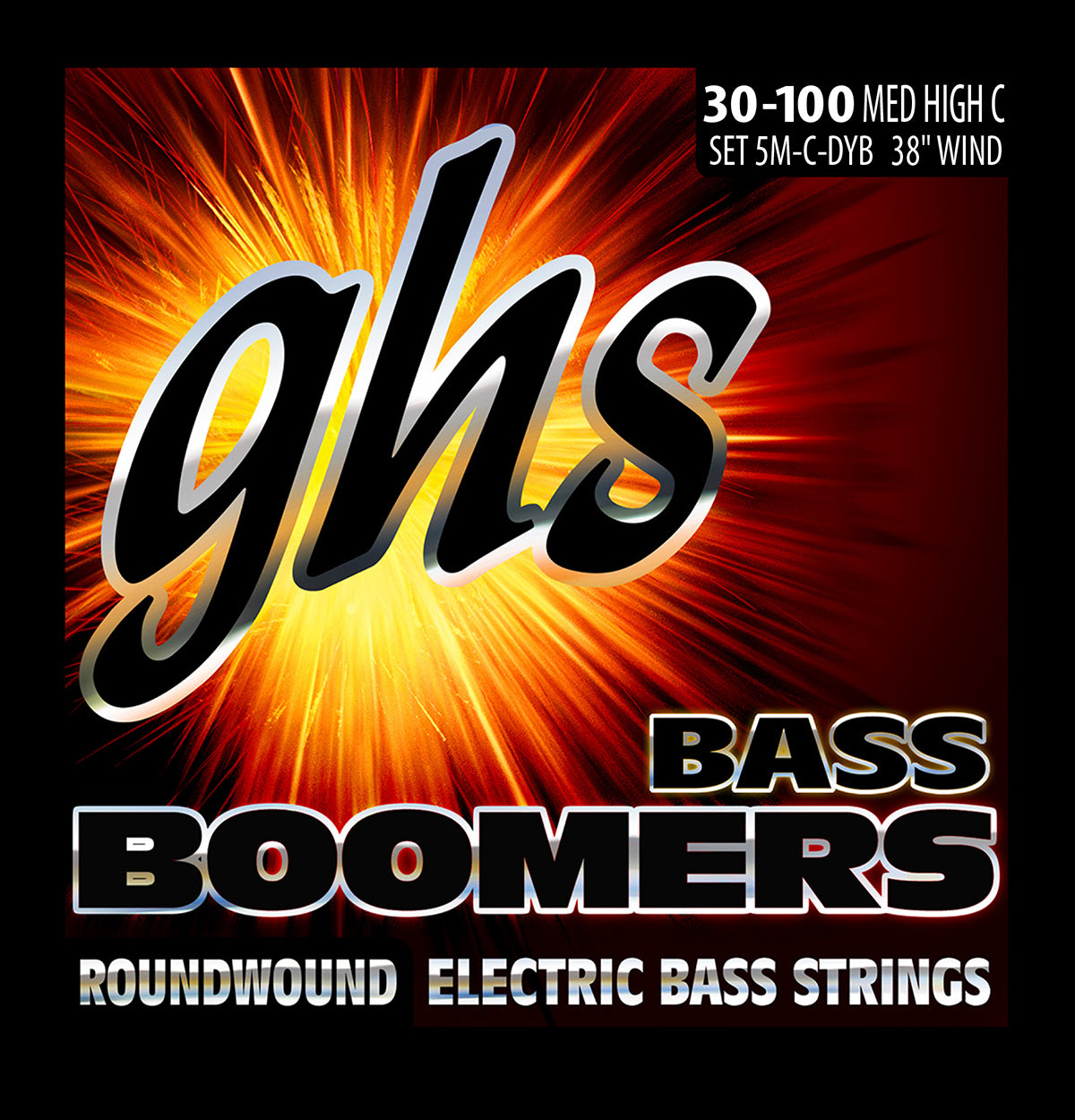 GHS Strings GHS Bass Boomers Nickel Wound Bass String Set Super Long Scale - 5-String 30-100 E-C 5M-C-DYB