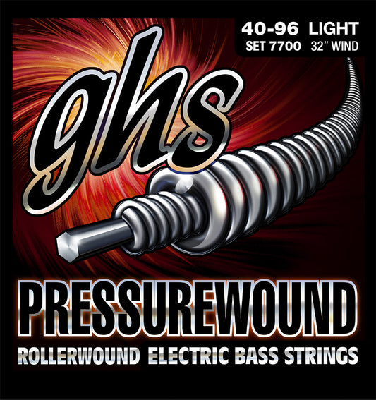 GHS Strings GHS Pressurewound Nickel-Iron Bass Strings Short Scale - 4-String 40-096 7700