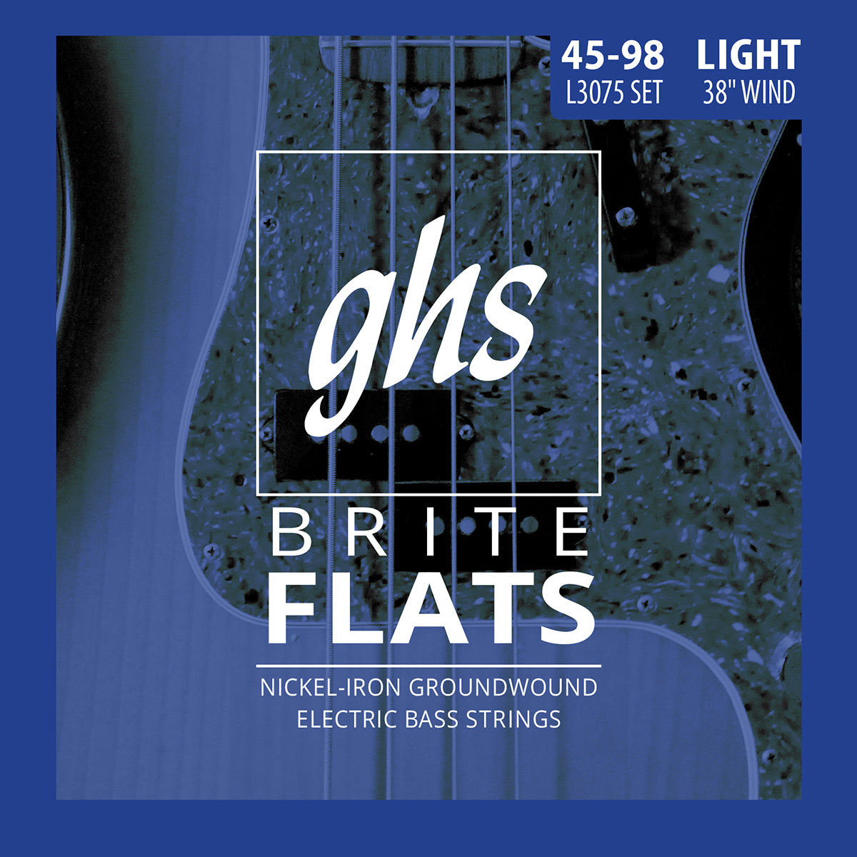 GHS Strings GHS Brite Flats Half Round Bass Strings Long Scale Plus Set - 4-String 45-098 Light L3075
