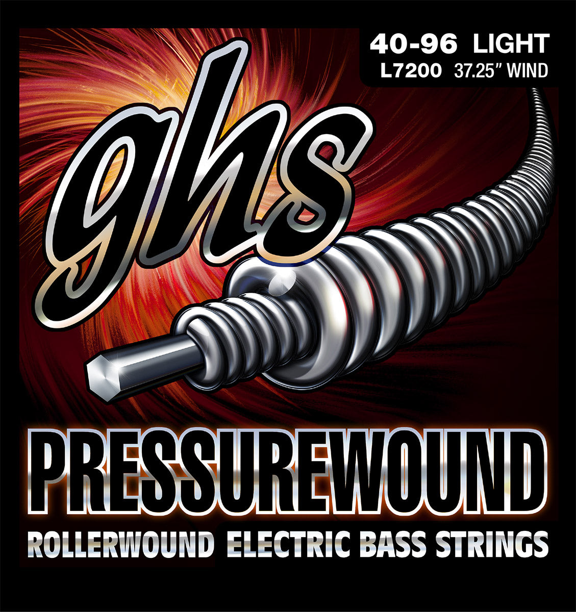 GHS Strings GHS Pressurewound Nickel-Iron Bass Strings Long Scale - 4-String 40-096 L7200