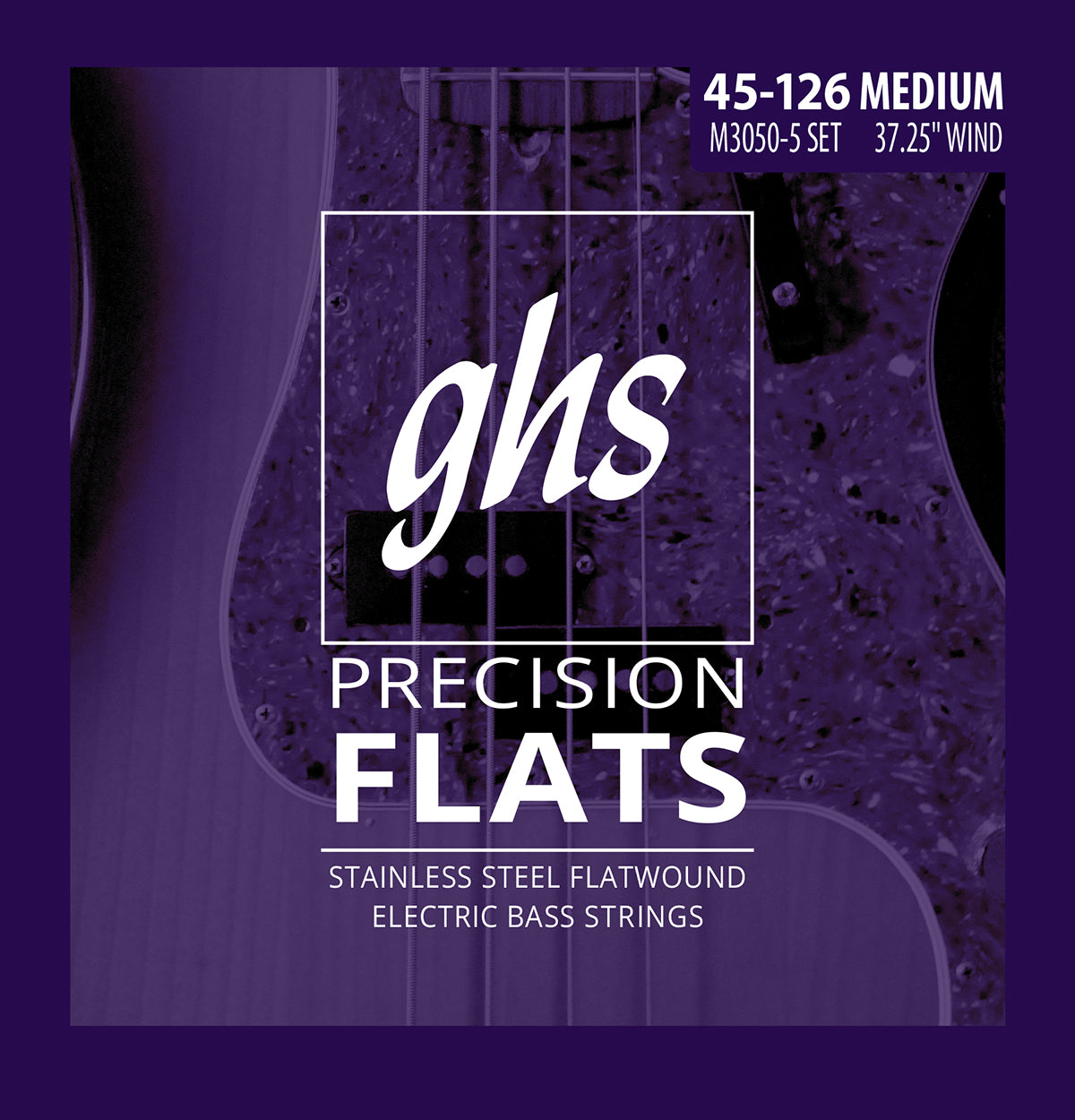 GHS Strings GHS Precision Flats Flatwound Bass Strings Long Scale - 5-String 45-126 Medium M3050-5