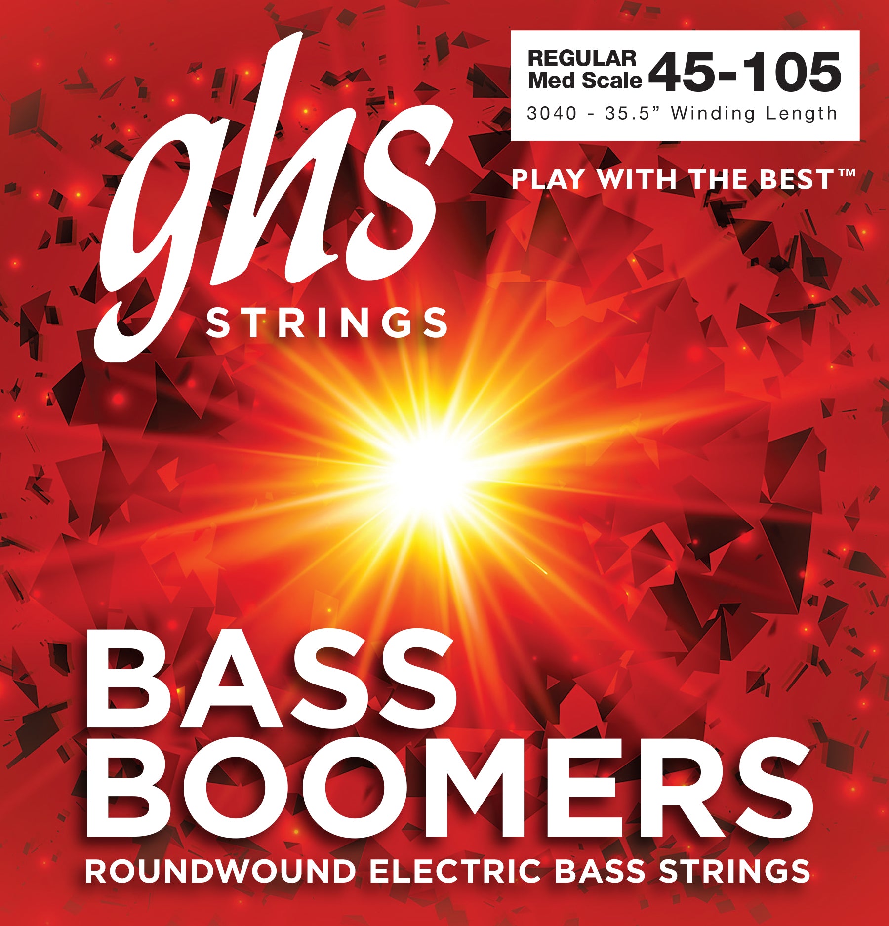GHS Strings GHS Bass Boomers Nickel Wound Bass String Set Medium Scale - 4-String 45-105 Medium 3040