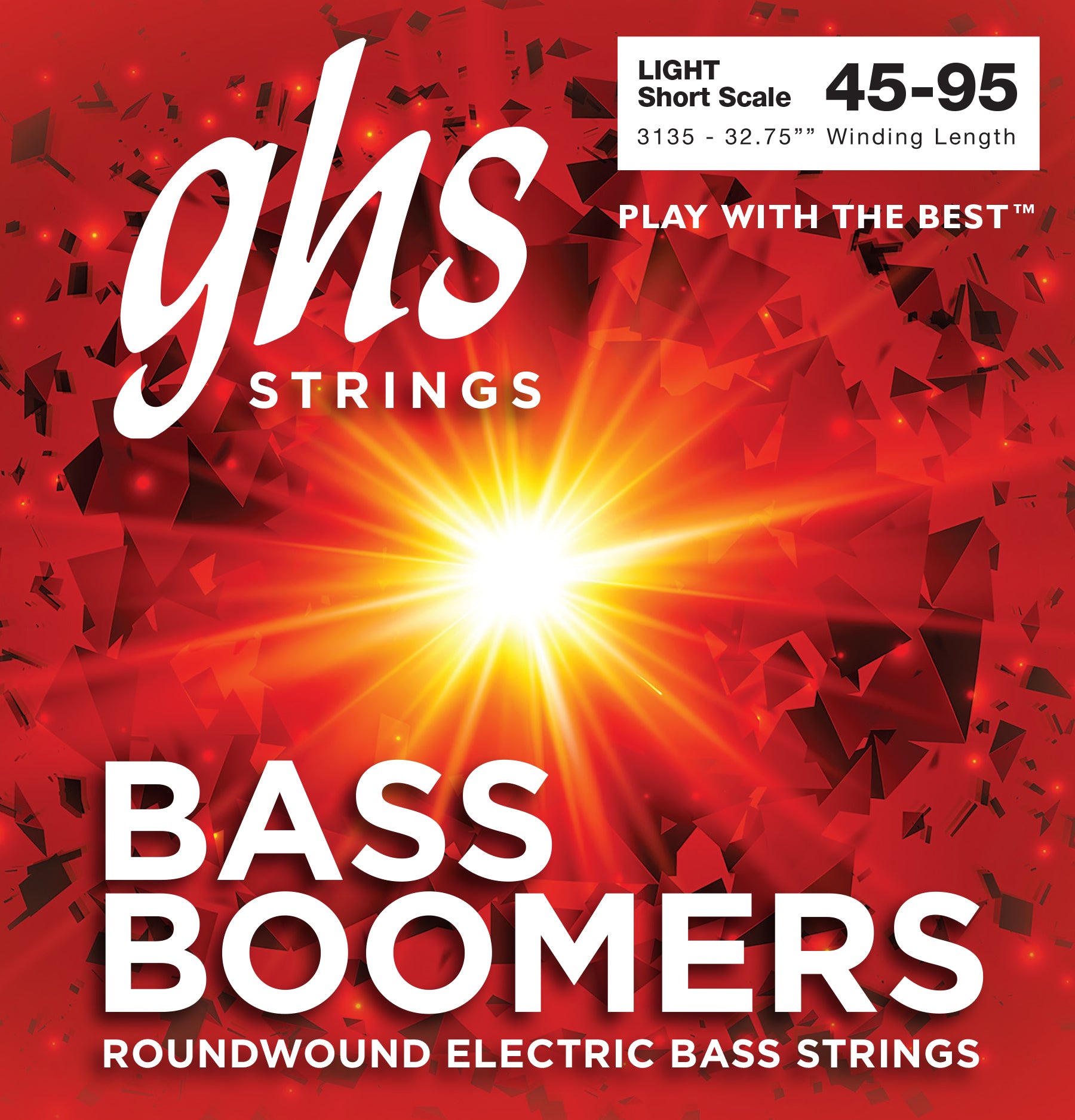 GHS Strings GHS Bass Boomers Nickel Wound Bass String Set Short Scale - 4-String 45-095 Light 3135
