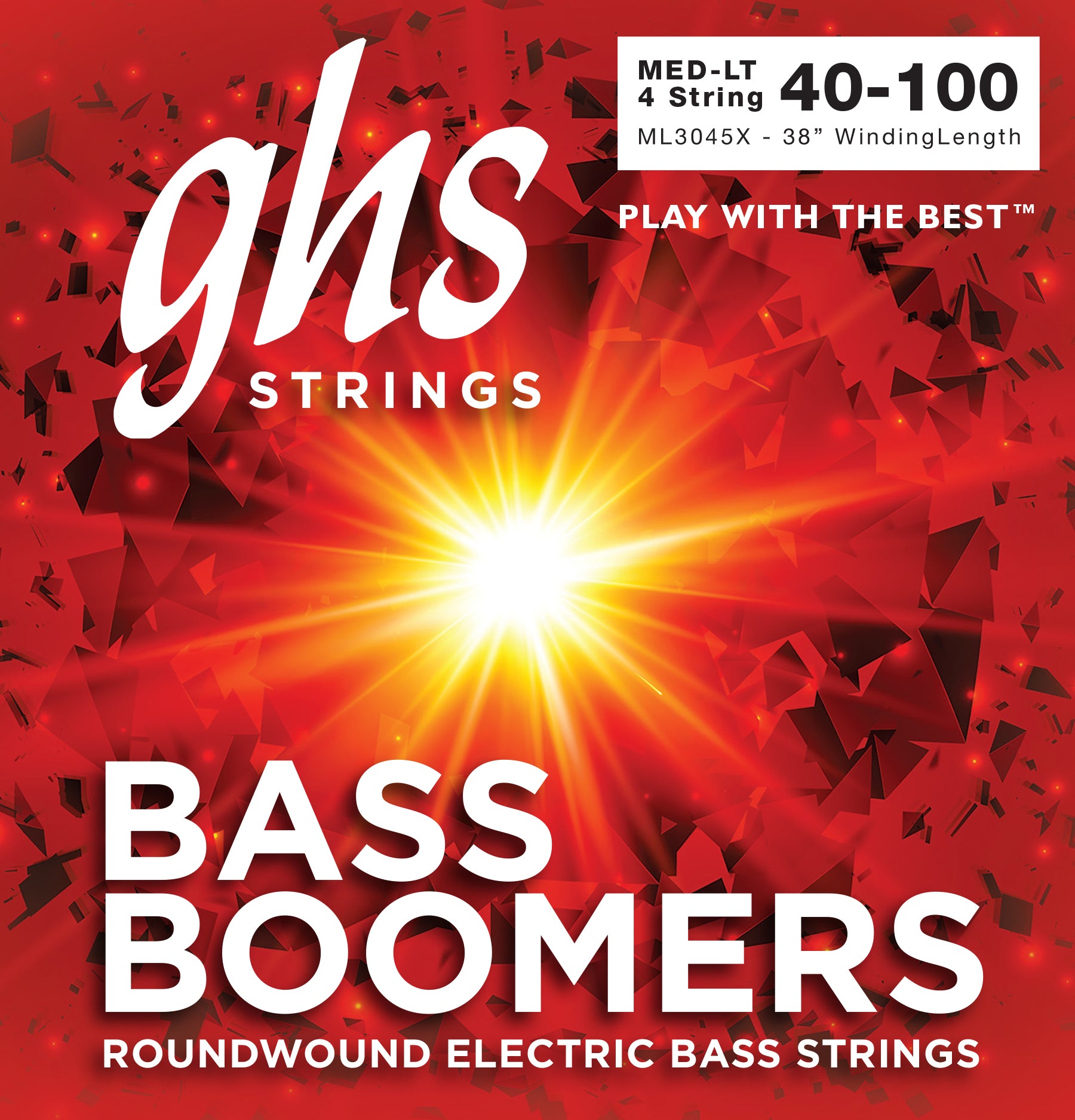 GHS Strings GHS Bass Boomers Nickel Wound Bass String Set Super Long Scale - 4-String 45-100 ML3045X