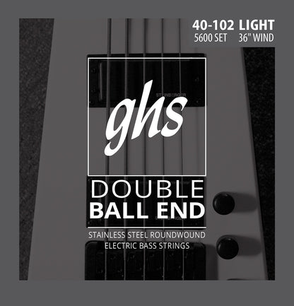 GHS Strings GHS Double Ball End Stainless Steel Double Ball End Bass Strings - 4-String 40-102 5600