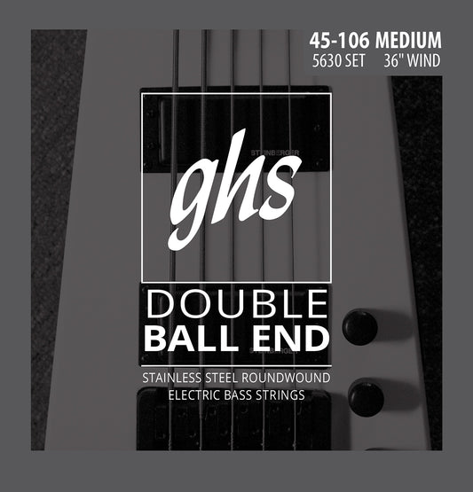 GHS Strings GHS Double Ball End Stainless Steel Double Ball End Bass Strings - 4-String 45-106 5630