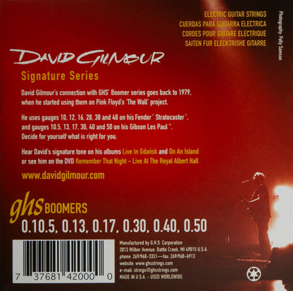 GHS Strings GHS Boomers David Gilmour Signature Electric Guitar String Set - 10.5-50 Red GB-DGG