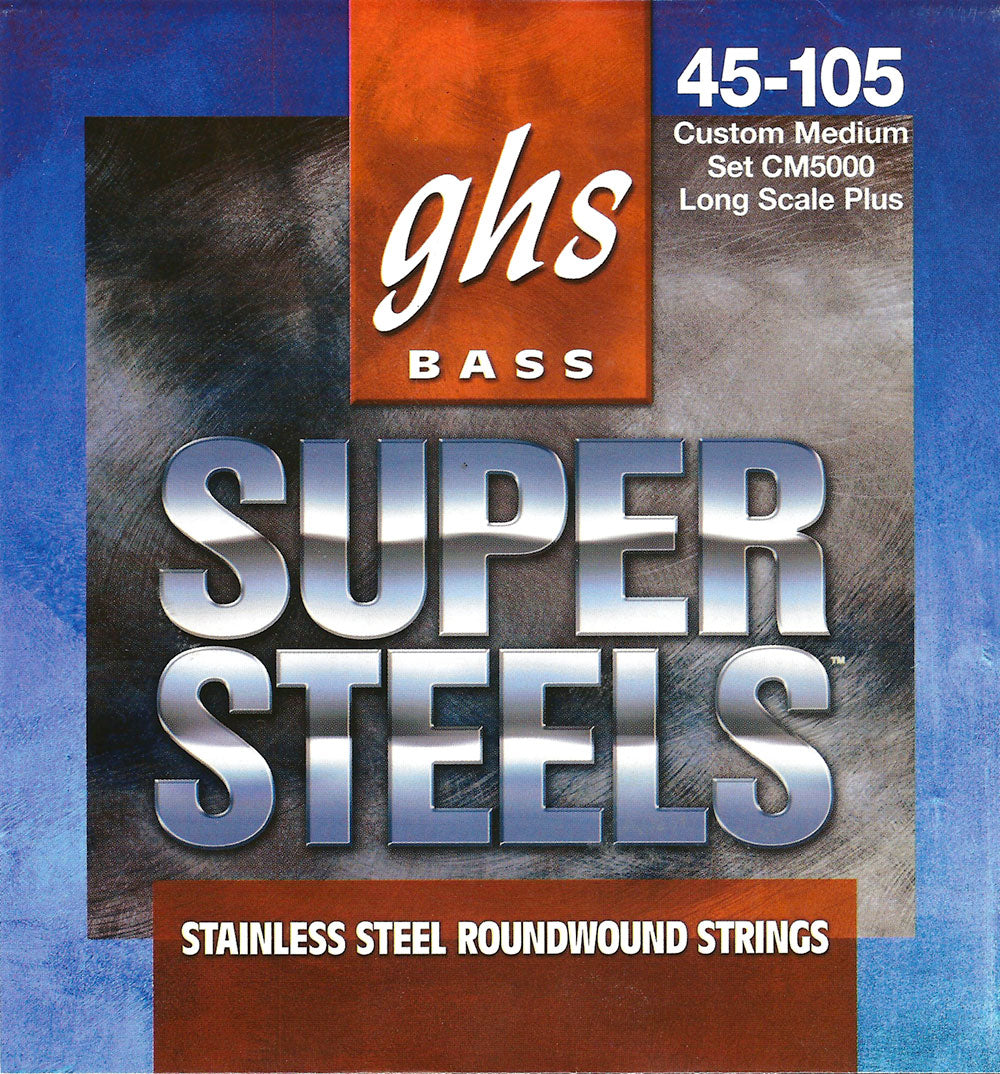 GHS Strings GHS Super Steels Stainless Steel Electric Bass Strings Long Scale - 4-String 45-105 CM5000