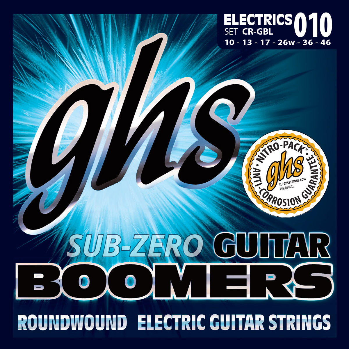 GHS Strings GHS Sub-Zero Boomers Electric Guitar String Set - 10-46 Light CR-GBL