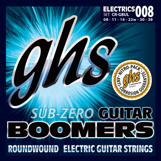 GHS Strings GHS Sub-Zero Boomers Electric Guitar String Set - 08-38 Ultra Light CR-GBUL
