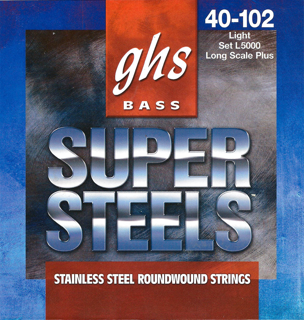 GHS Strings GHS Super Steels Stainless Steel Electric Bass Strings Long Scale - 4-String 40-102 L5000