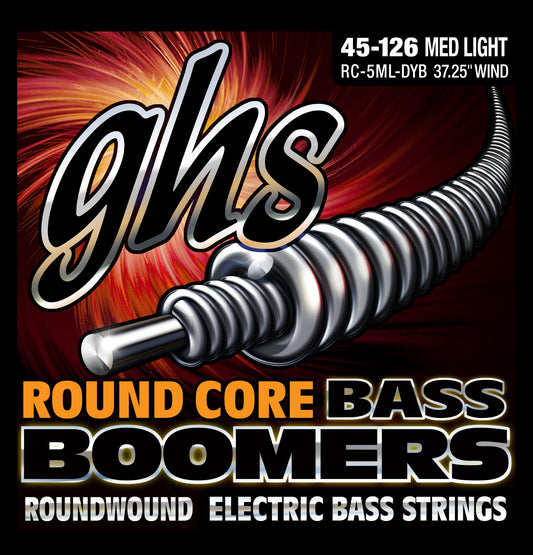 GHS Strings GHS Round Core Bass Boomers Nickel Wound Bass String Set Long Scale - 5-String 45-126 RC-5ML-DYB