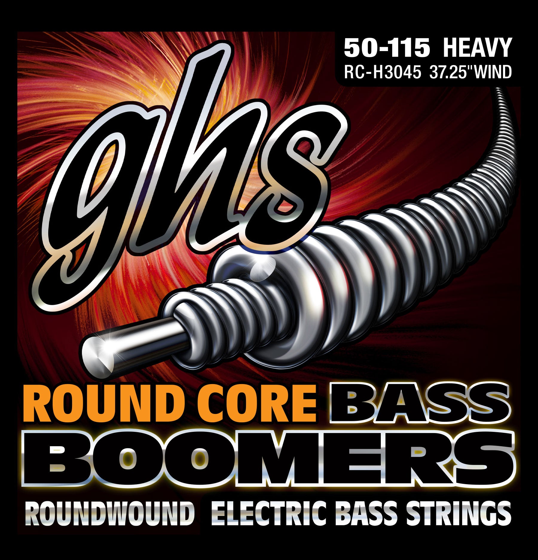GHS Strings GHS Round Core Bass Boomers Nickel Wound Bass String Set Long Scale - 4-String 50-115 RC-H3045
