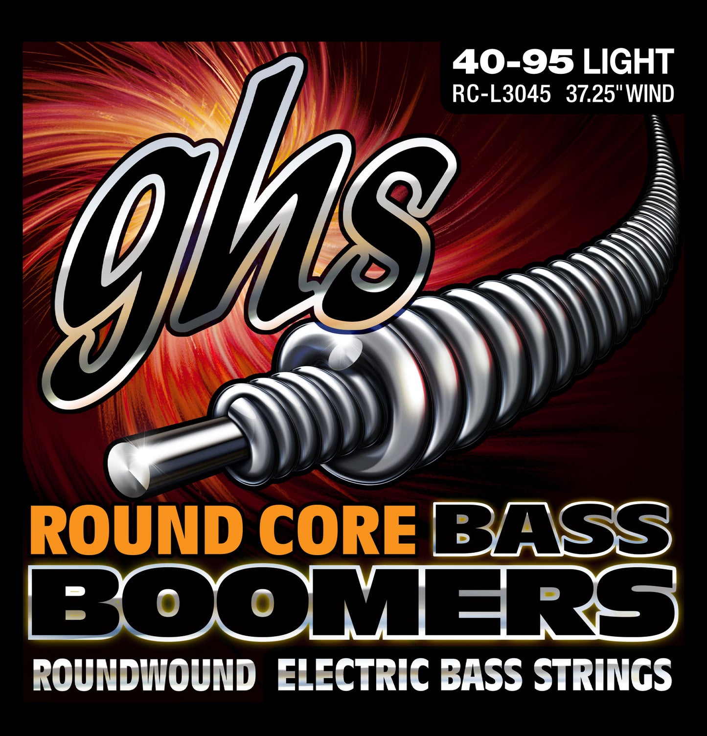 GHS Strings GHS Round Core Bass Boomers Nickel Wound Bass String Set Long Scale - 4-String 40-095 RC-L3045