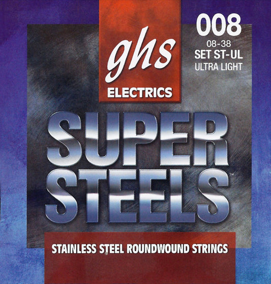 GHS Strings GHS Super Steels Electric Guitar String Set - 08-38 Ultra Light ST-UL