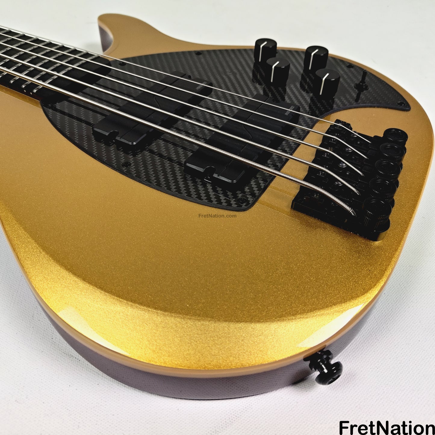 KLOS Guitars KLOS Apollo V Custom Headless 5-String Bass Gold Fishman Fluence 8.48lbs - NAMM Display